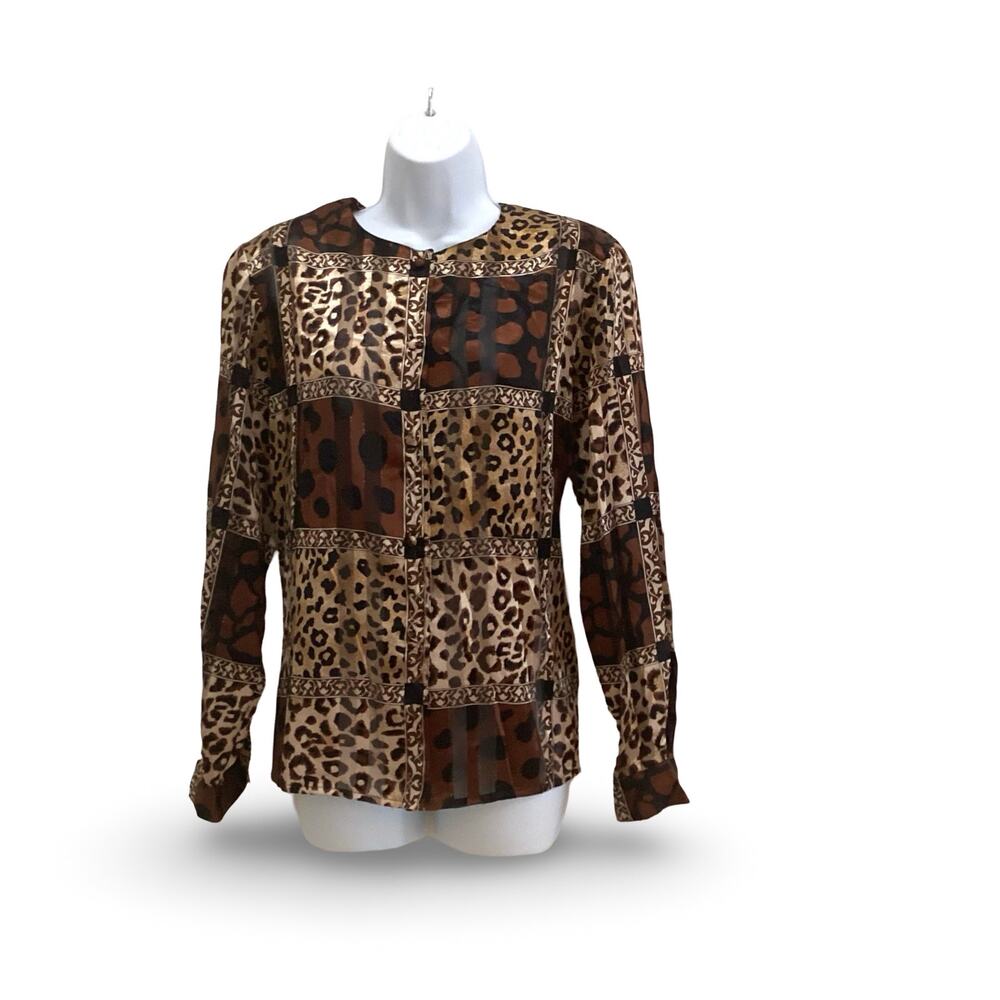 Martinique Animal Print Panel Blouse